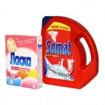 Моющее средство для посудомоечной машины Somat 2.5кг + С/порошок Ласка