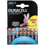 Батарея Duracell AAA, Ultra LR03, Alkaline, 8 штук, 1,5 В