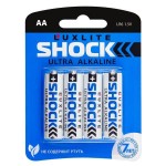 Батарейка Shock Батарейки Luxlite Shock АА 4 штуки в блистере (BLUE)