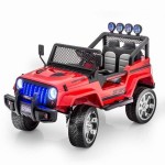 Двухместный электромобиль Little Sun Red Jeep 12V 2.4G - S2388