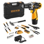 Аккумуляторная безударная дрель-шуруповерт DEKO Deko DKCD12FU-Li 104 tools + case