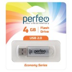 USB-флешка Perfeo 4GB E01 Silver economy series