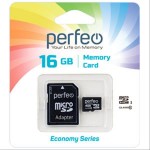 Карта памяти Perfeo microSD 16GB High-Capacity (Class 10) economy