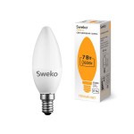 Лампа светодиодная Sweko 42LED-C35-7W-230-3000K-E14 38460