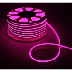 Неоновая светодиодная лента PJ NEON 1м, 8х16мм, 220В, 120 LED/m, IP 67, розовый