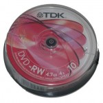DVD-RW диск TDK 4.7Gb 4x 10 cake