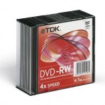 Купить DVD-RW диск TDK 4.7Gb 4x 10 slim в МВИДЕО