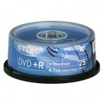 DVD+R диск TDK 16x Cake box 25