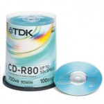 CD-R диск TDK 80 Cake box 100