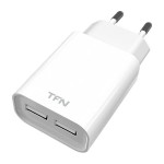 Сетевое зарядное устройство TFN 2 USB, 2,4 A, (TFN-WC2U24AWH) white